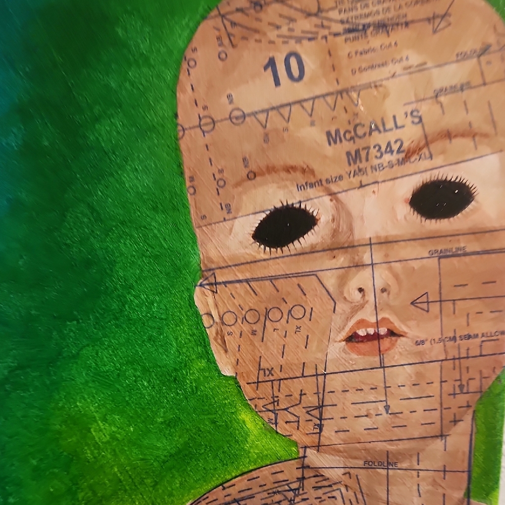 ORIGINAL Doll Mixed Media Work